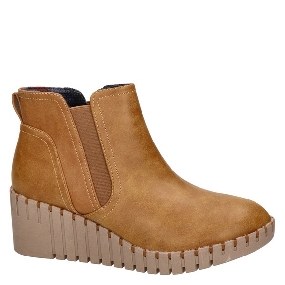 New Skechers Pier Ave Mid-Day Air Cool Memory Foam Ankle Boot Wedge Size 9 - Picture 1 of 9